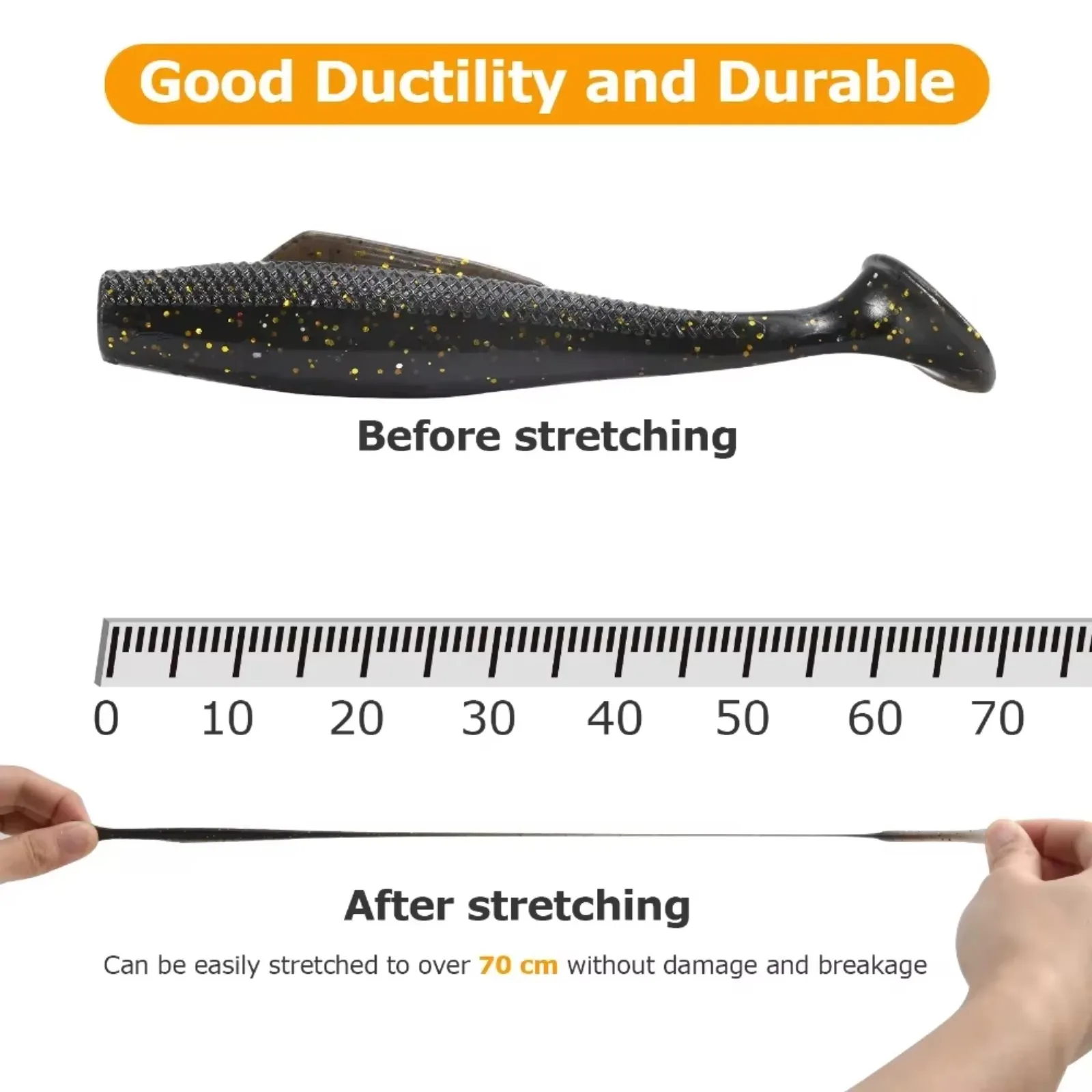 Goture-Juego de señuelos flotantes con cola en T, Señuelos de pesca de pececillo Topwater para agua dulce/agua salada, cebos de plástico artificiales de silicona