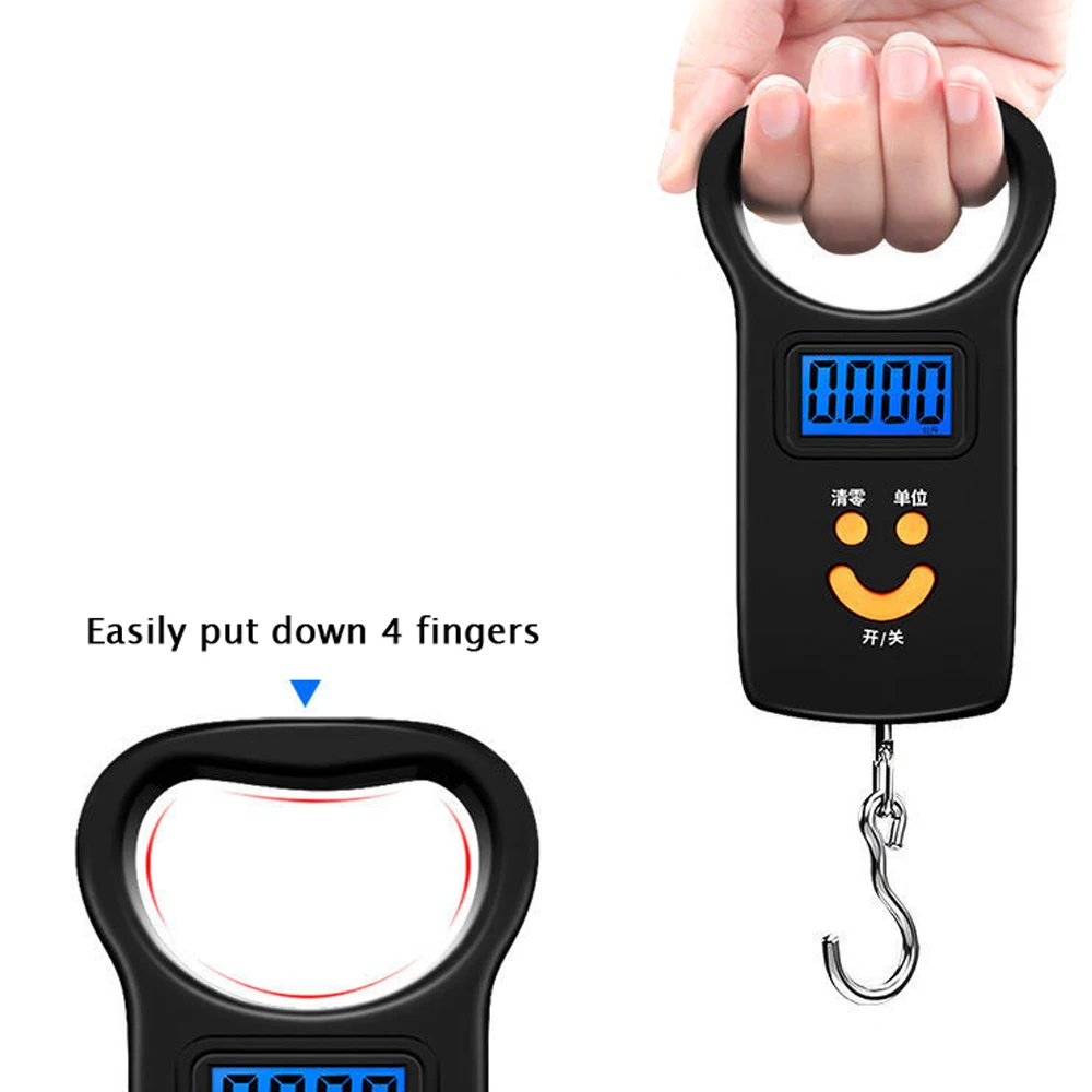 Báscula de pesca de mar con carga USB, balanza Digital de 50kg y 10g, balanza electrónica, Maleta, bolsa de equipaje, báscula colgante portátil para viaje - imagen 2