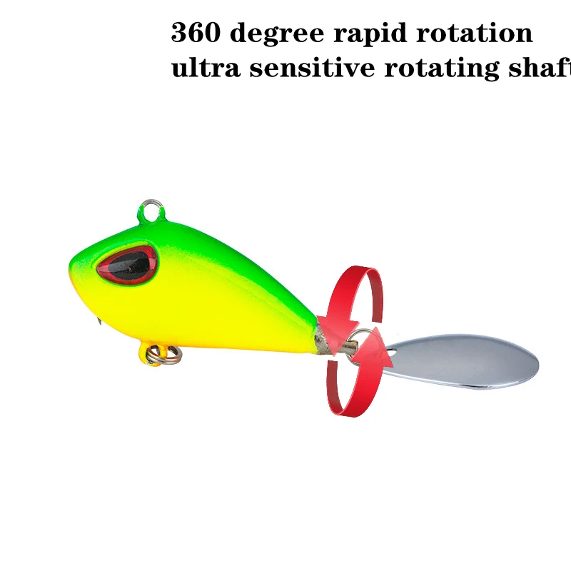 1 Uds 6g/10g/17g/25g VIB de Metal giratorio con cuchara señuelo de pesca Spinner Pin hundimiento Crankbait lentejuelas cola cebos de lubina aparejos - imagen 3