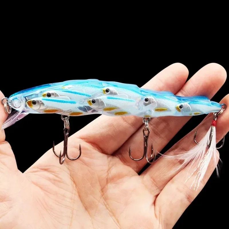 ALASICKA-Wobbler Relax Perch trucha hacer pluma topwater accesorios cebo duro Artificial, pececillo Crankbait, 1 piezas, 12cm, 15g - imagen 5