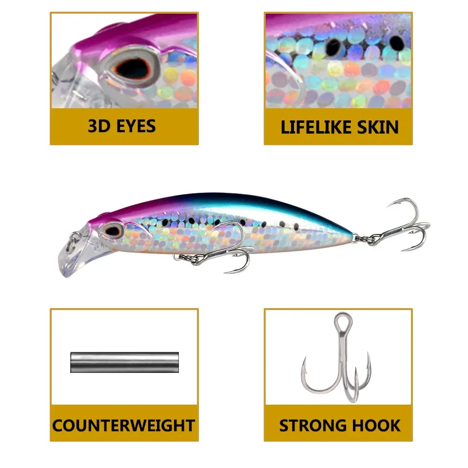 Señuelos de Pesca de pececillo de hundimiento pesado, 105mm, 30g, cebo duro Artificial de fundición larga, Wobbler para Lucio, Swimbait, Jerkbait, 1 ud. - imagen 3