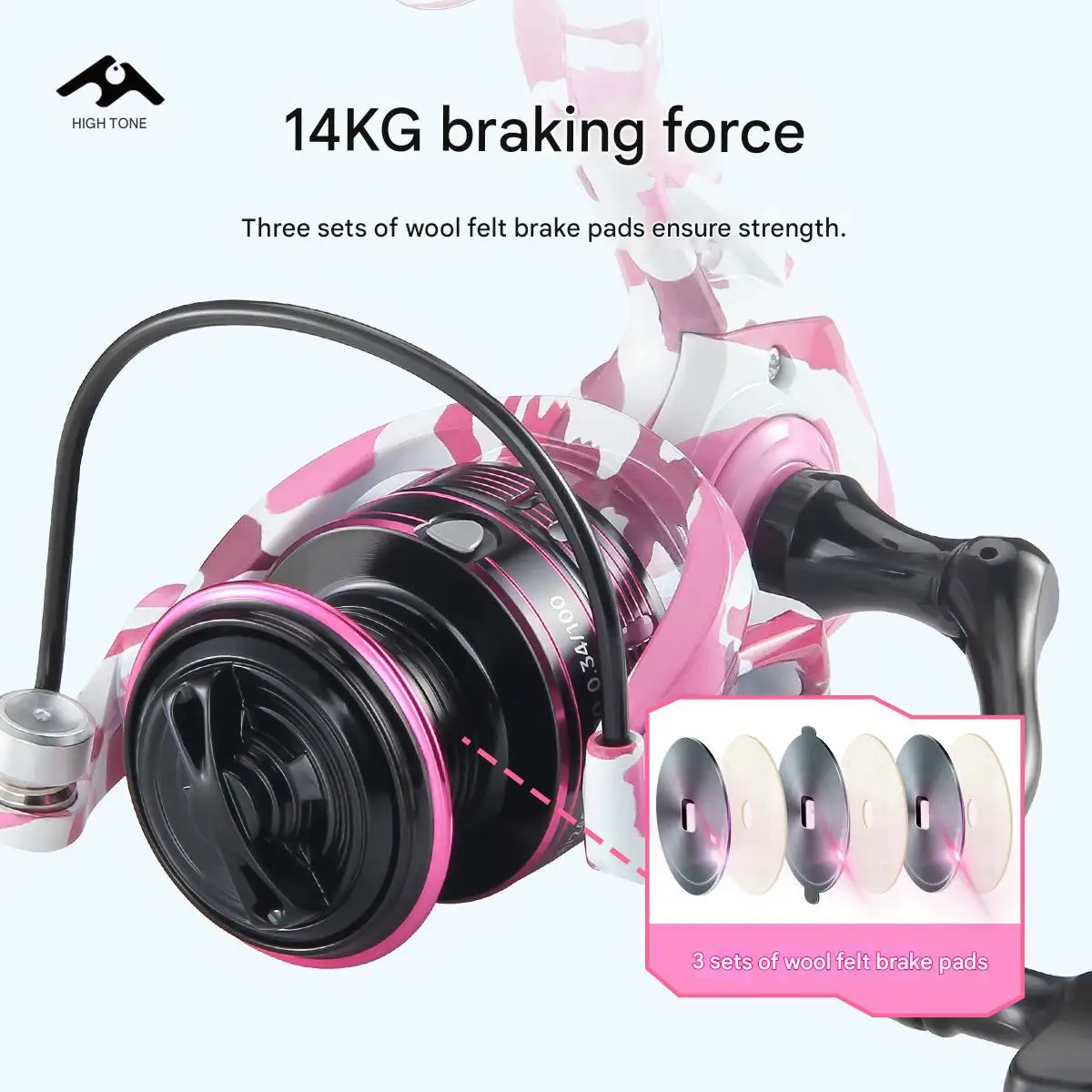 Carrete de pesca giratorio con mango de EVA, relación de engranaje 5,2: 1, carrete de Metal, arrastre máximo, rueda de carrete de pesca giratoria ligera de 14 libras - imagen 4