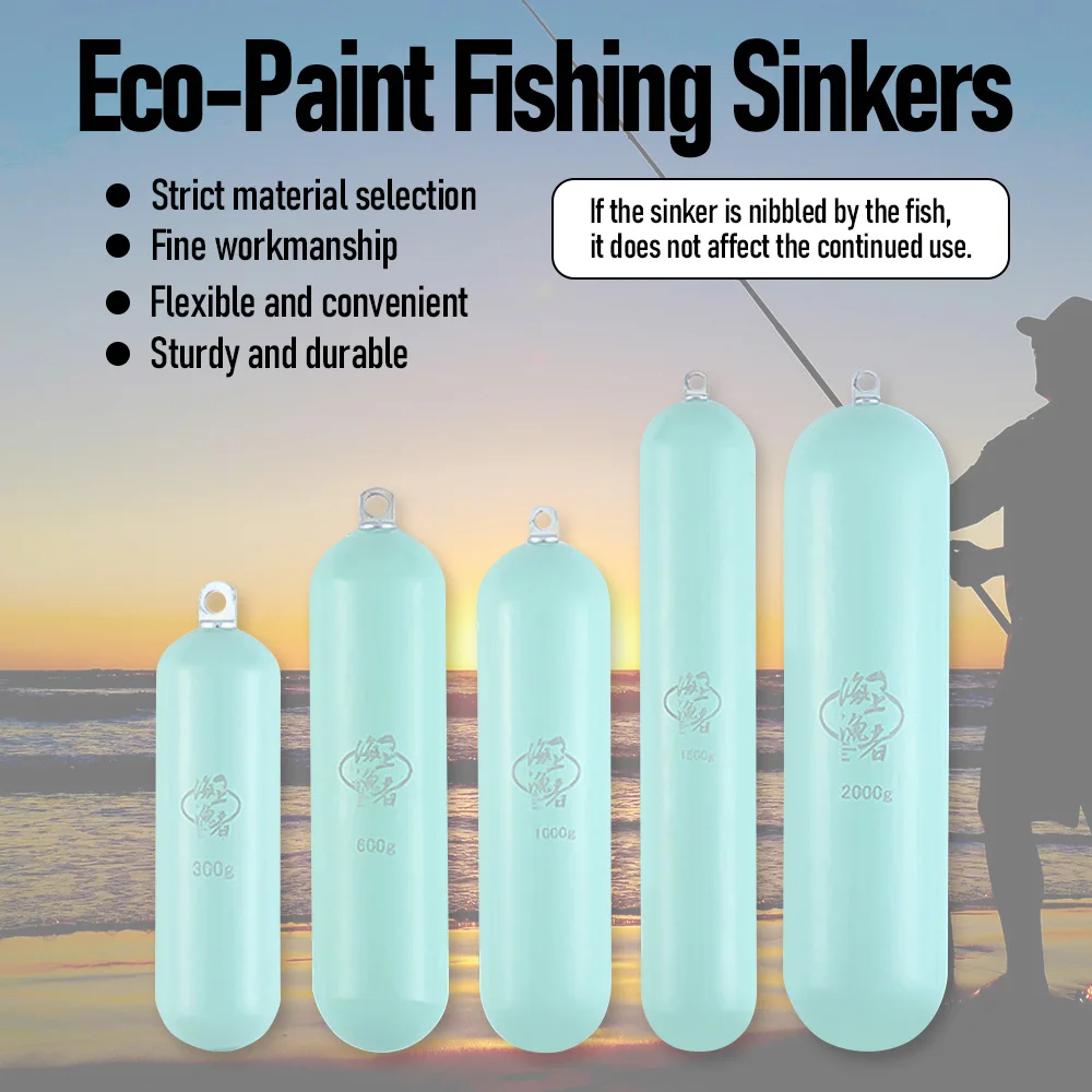 Pesas de pesca sin plomo, pesas de tiro caído para pesca inferior, agua salada y dulce, 100g-1000g - imagen 2