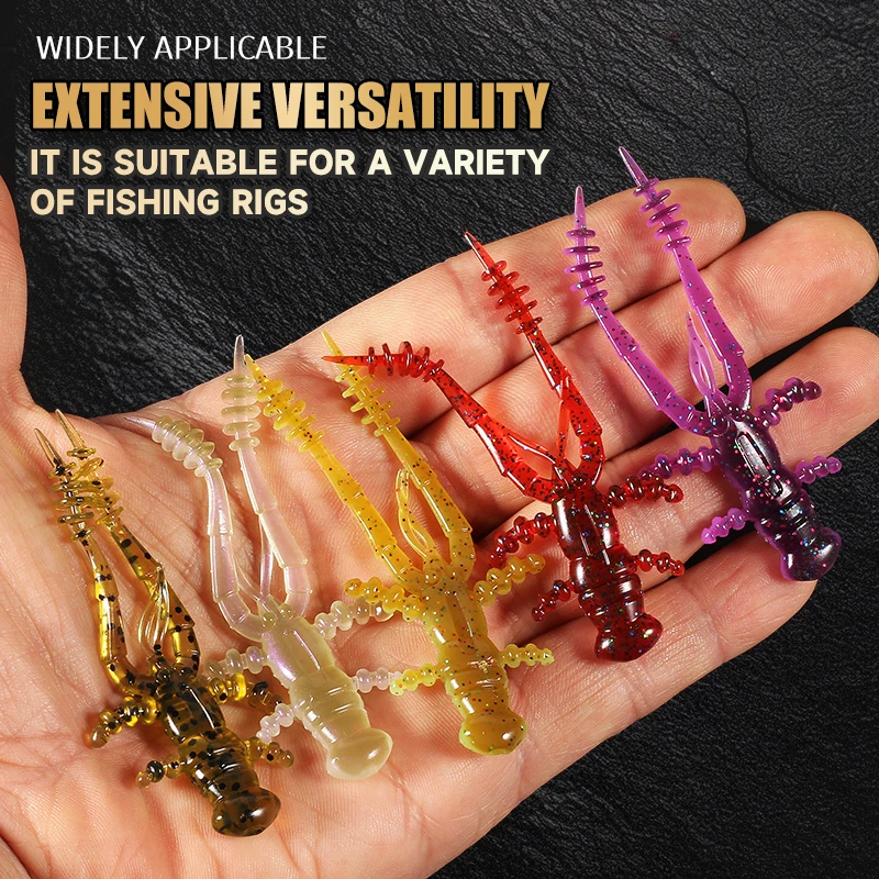 langosta supercontinente 72mm / 47mm langosta señuelo suave Señuelos de pesca atractivo olor a camarón sal Wobbler - imagen 4