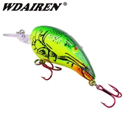 Señuelos de pesca con manivela, pececillo de camarones 3D, 7cm, 11,5g, Wobblers duros flotantes artificiales con 6, 1 ud. #   Aparejos de pesca Carankbait con anzuelo rojo