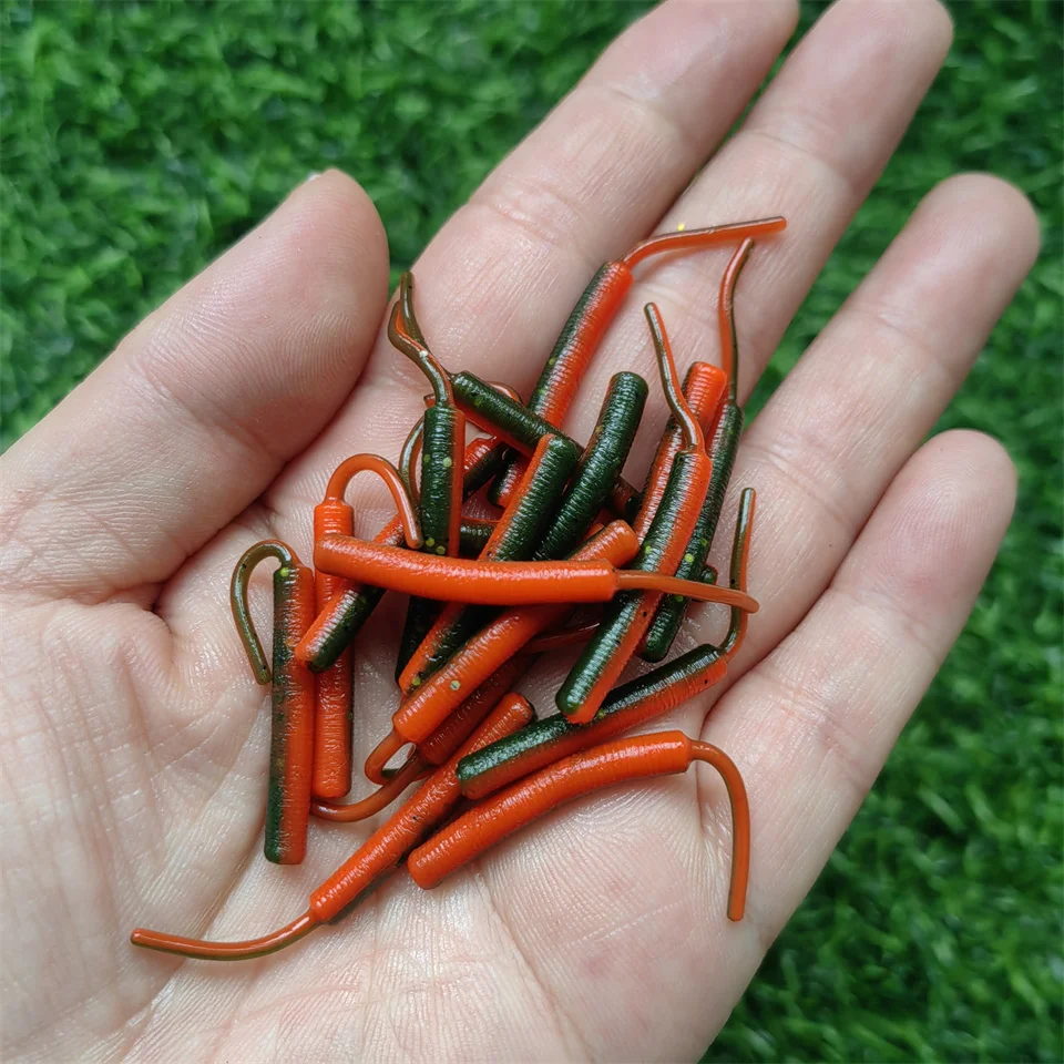 Mini señuelos blandos de pesca en roca oceánica, 500g/45mm, cebos artificiales de gusano suave, cebo de silicona para lubina, accesorios de pesca - imagen 3