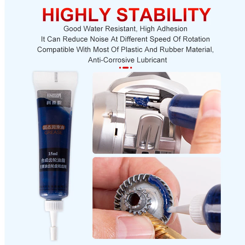 Kingdom-carretes de pesca, grasa protectora, lubricante para rodamientos, para fundición, carrete de pesca giratorio, mantenimiento, herramienta de pesca de aceite - imagen 5