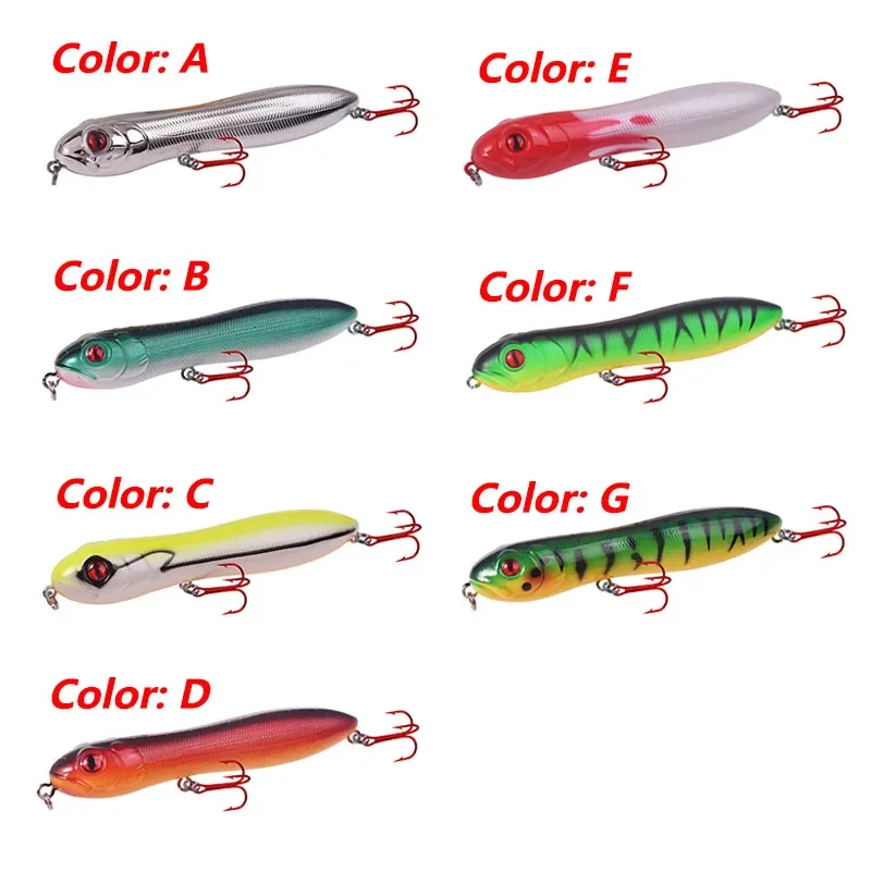 Señuelos de pesca de agua superior, 10cm, 15g, cabeza de serpiente flotante, Wobbler, cebo Artificial duro de plástico para lubina, Crankbaits, 1 ud. - imagen 5
