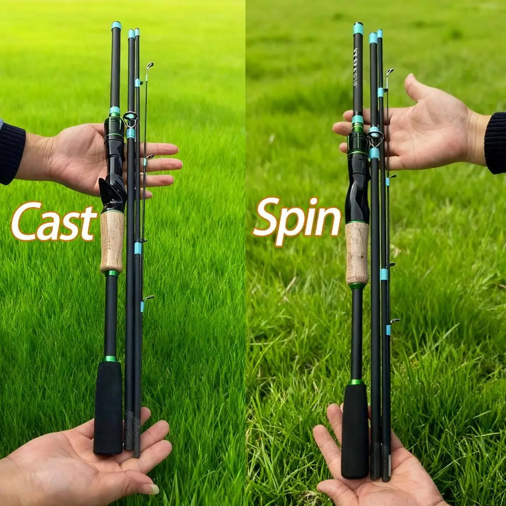 Caña de pescar con señuelo giratorio/fundido de fibra de carbono de 4/5 secciones, caña alimentadora de carpa de acción eléctrica ML con mango EVA para regalo de trucha lubina - imagen 3