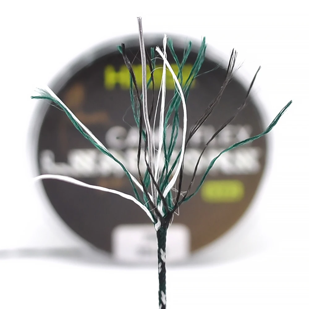 Hirisi-2 rollos de línea de aparejos de pesca de carpa Leadcore, 35lb, 7M, hacer aparejos de pelo de carpa, línea de plomo trenzada de 3 colores - imagen 4