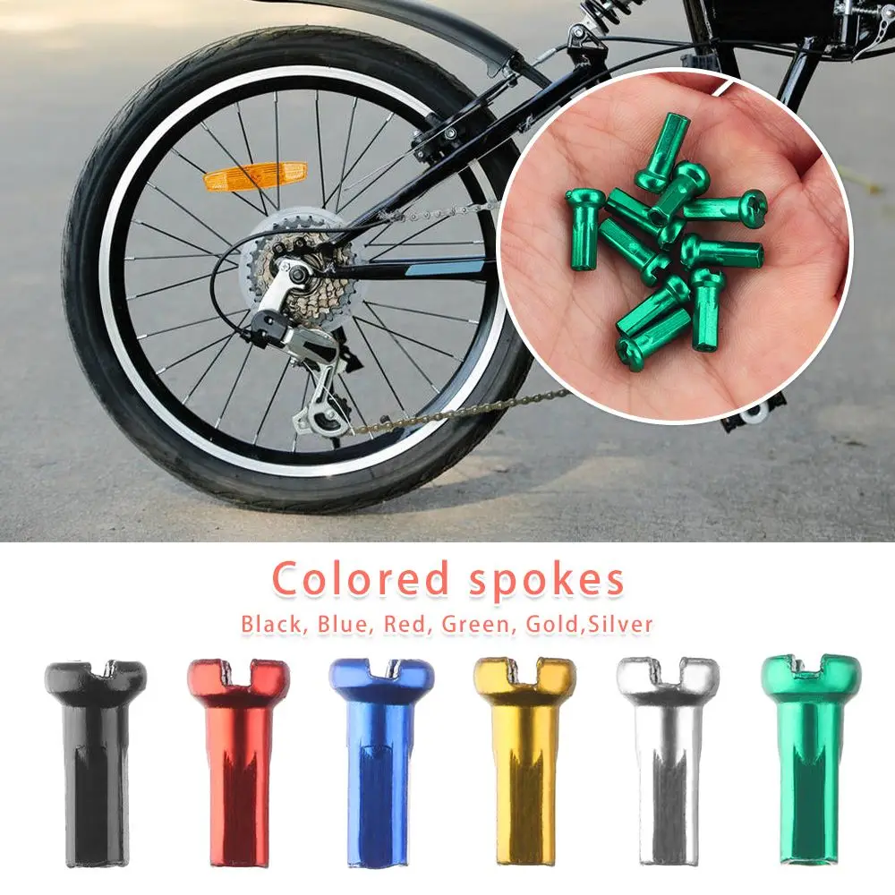 10/20/50 Uds. De aleación anodizada para exteriores, 14mm, radios de ciclismo, pezones, accesorios para ruedas de bicicleta Multicolor, tetinas para radios de rueda
