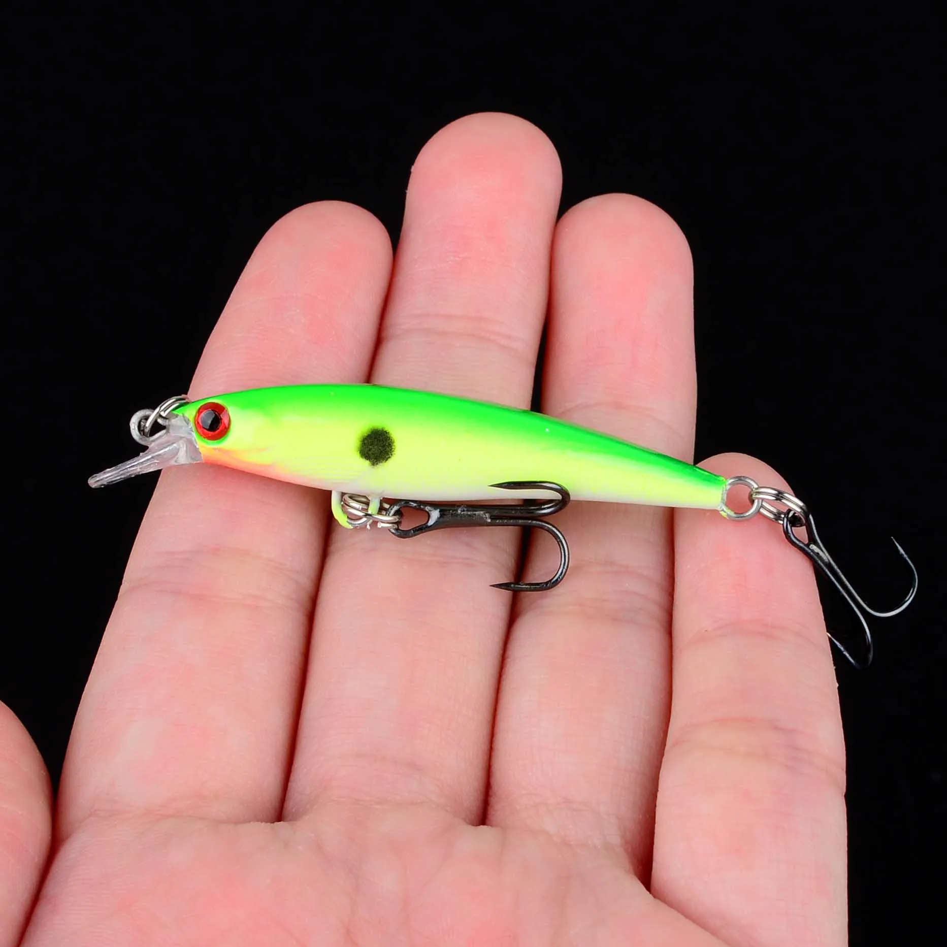 Señuelos de pesca Minnow, ojos 3D, Crankbait Wobbler, cebo duro de plástico Artificial, aparejos de pesca, 1 ud. - imagen 4