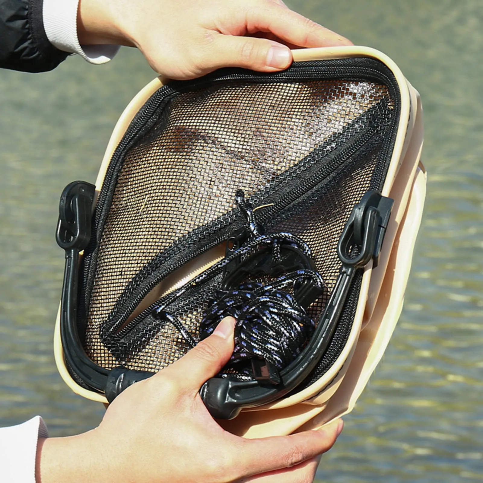 Cubo de pesca de 13L, plegable, portátil, multifuncional, contenedor de cebo vivo para peces, accesorios de pesca, aparejos de pesca - imagen 4