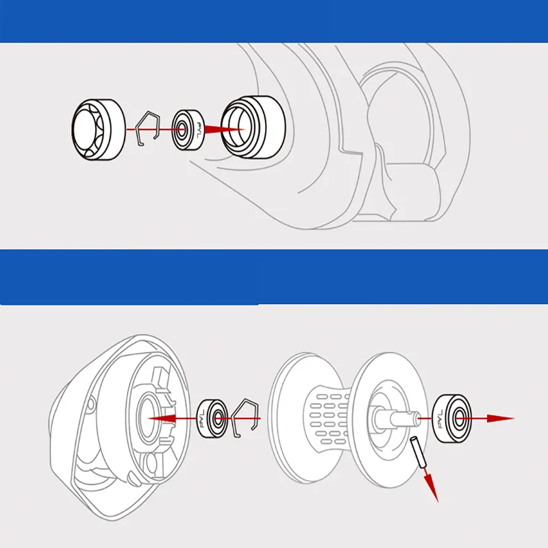 Carrete de pesca de fundición PYL, carretes de pesca con rodamiento de bolas totalmente cerámico blanco, Kit de reparación/DIY/modificación para SHIMANO DAIWA ABU - imagen 5