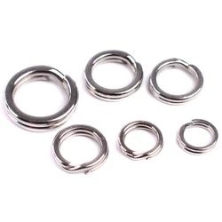 100 Uds 3,5-12mm anillos divididos de Pesca plata acero inoxidable alta calidad fortalecer doble círculo redondo Snap accesorios de Pesca