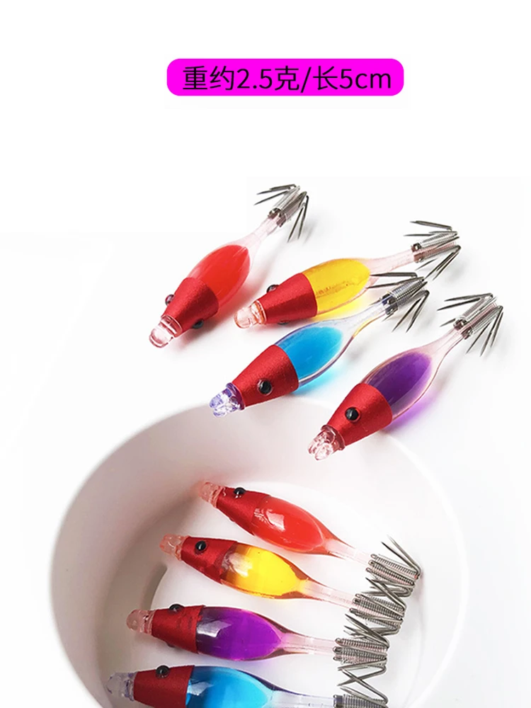 Ganchos de calamares divinos que brillan en la oscuridad, anzuelos Yatsushiro, pesca en el mar, anzuelos de camarones de madera que brillan en la oscuridad - imagen 5