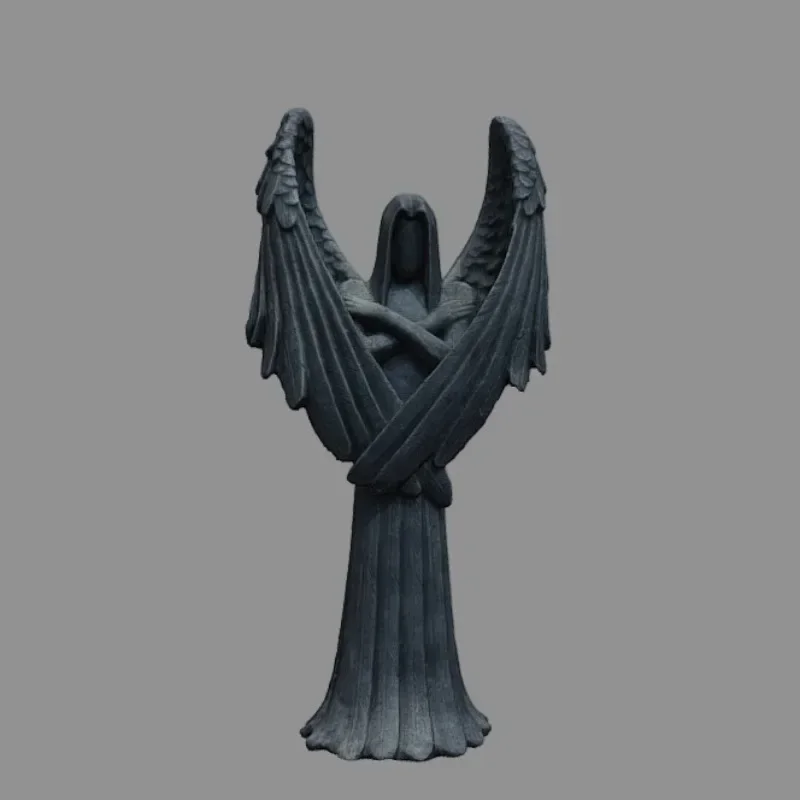 Escultura de resina Cthulhu sin rostro – Ángel caído estilo oscuro para hogar - imagen 5