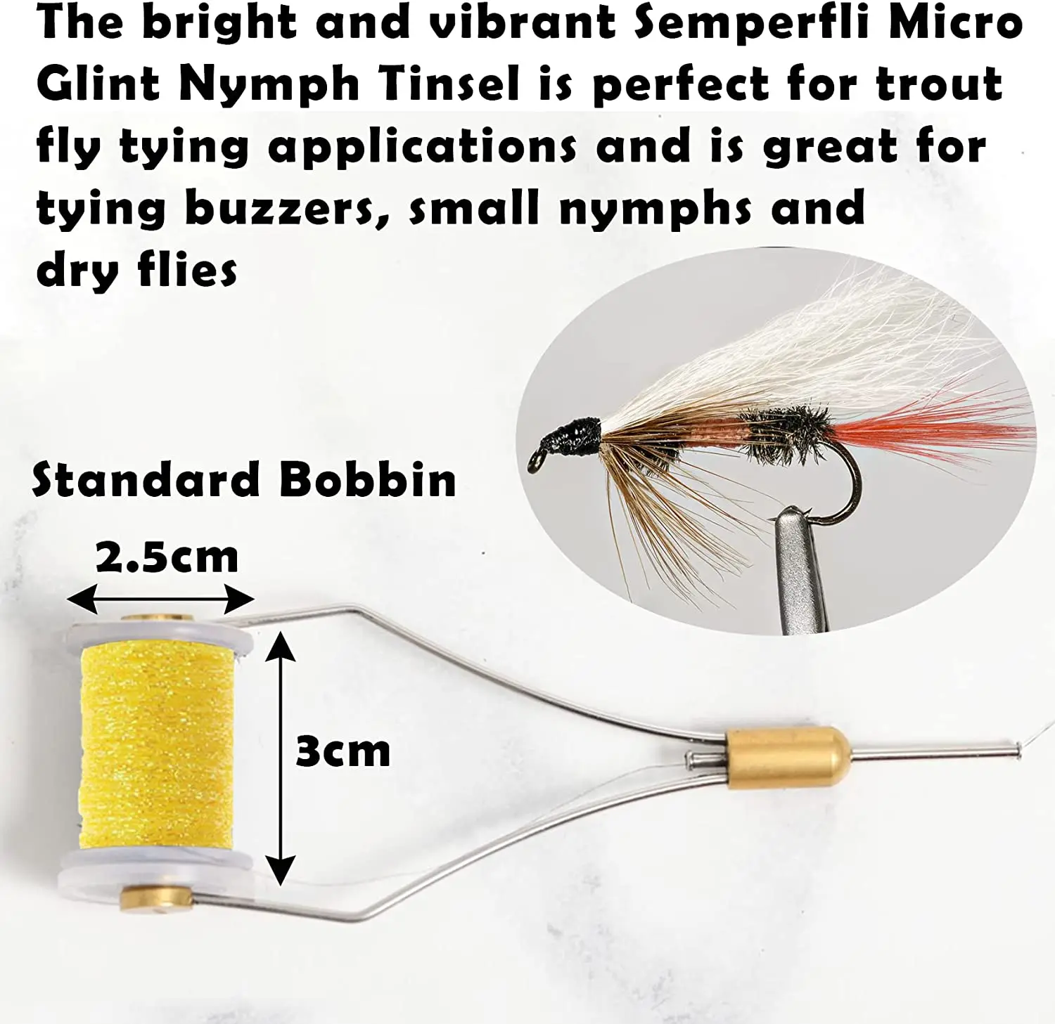 Riverruns hilo de Ninfa Micro Glint, oropel plano Holo, hilo Fluo, Material para atar moscas con orgullo desde Europa, gatillo para los peces - imagen 4