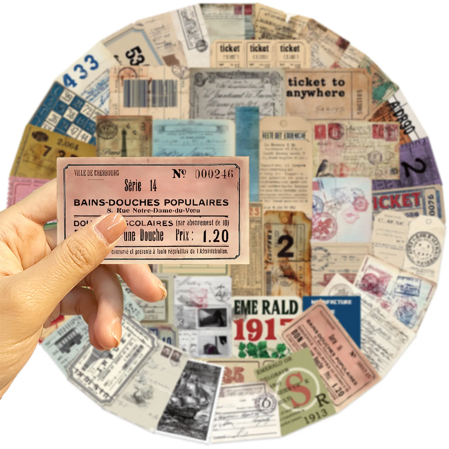 50 Uds etiqueta Retro pegatinas de grafiti DIY teléfono guitarra portátil maleta botella de agua pegatina impermeable calcomanías Juguetes - imagen 3