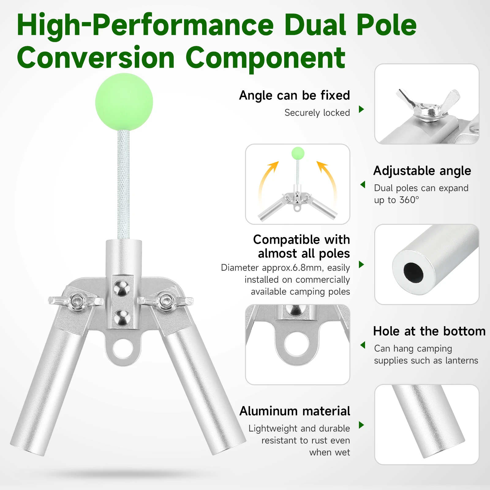 Conector giratorio SANLIKE 360° de acero inoxidable, conexión rápida - imagen 3