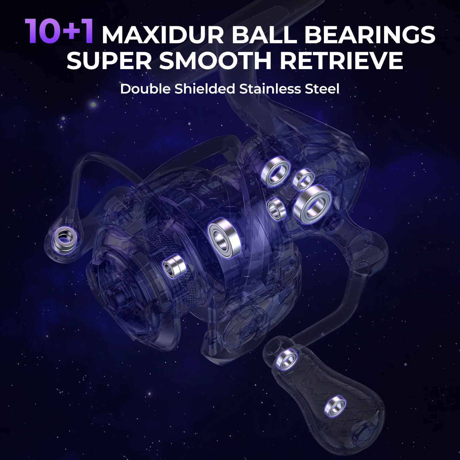 Carrete de pesca giratorio KastKing Royale Legend Pro, engranaje de aluminio ligero con corte Digi, Rotor de carrete aerodinámico 6,2: 1, arrastre máximo de 25 libras - imagen 2