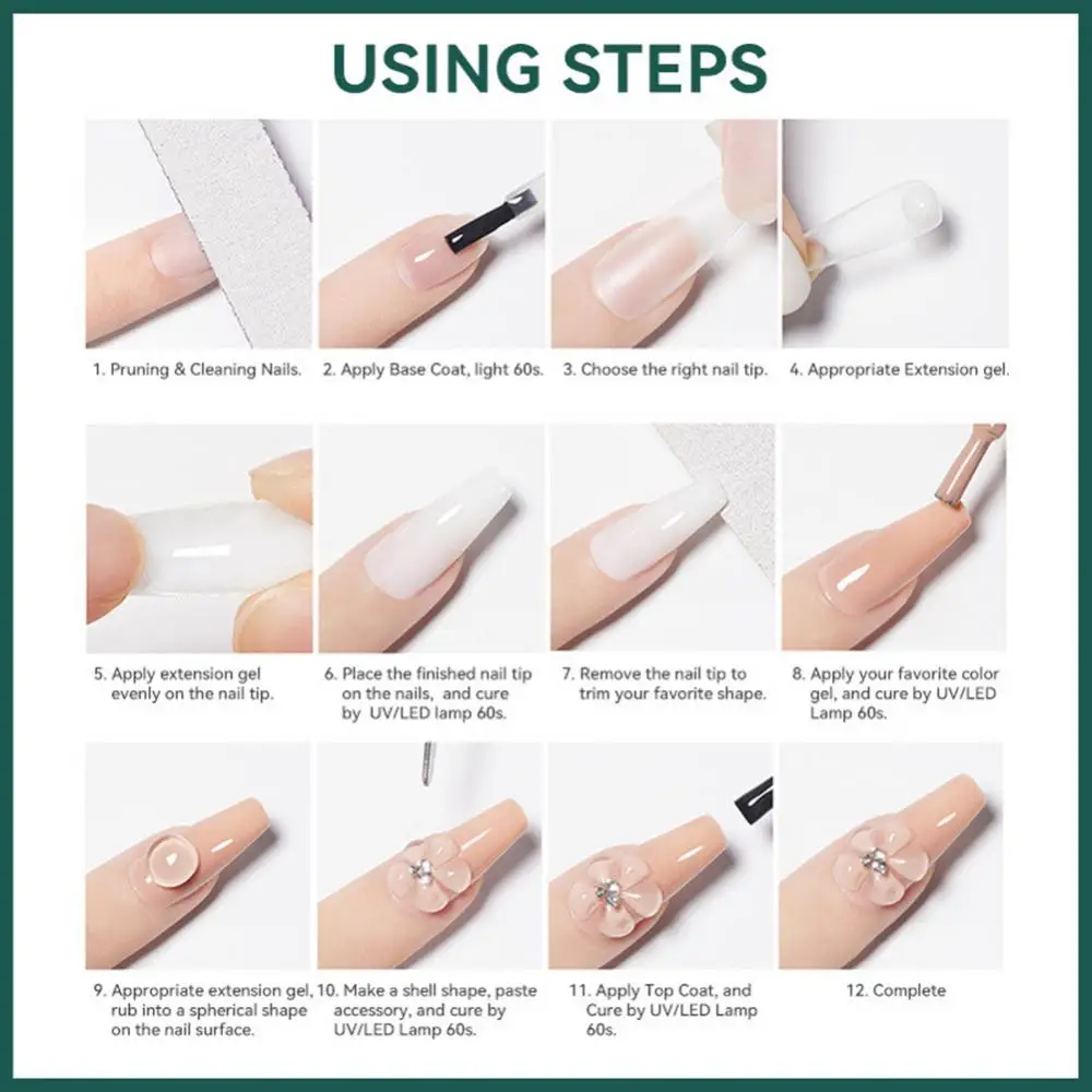 Gel de uñas transparente para extensión rápida, 6 colores, accesorios para uñas, función dura, Gel sólido para puntas de uñas - imagen 2