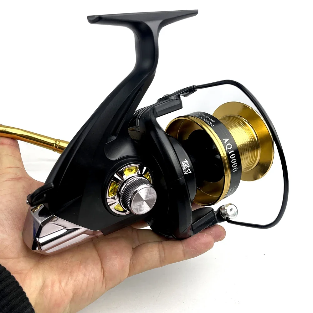 Carrete de pesca de mar GHOTDA, relación de engranaje 4,9:1, sin espacio, freno grande, aparejos de pesca de carpa estables y resistentes al desgaste, serie 8000 9000 10000 - imagen 2