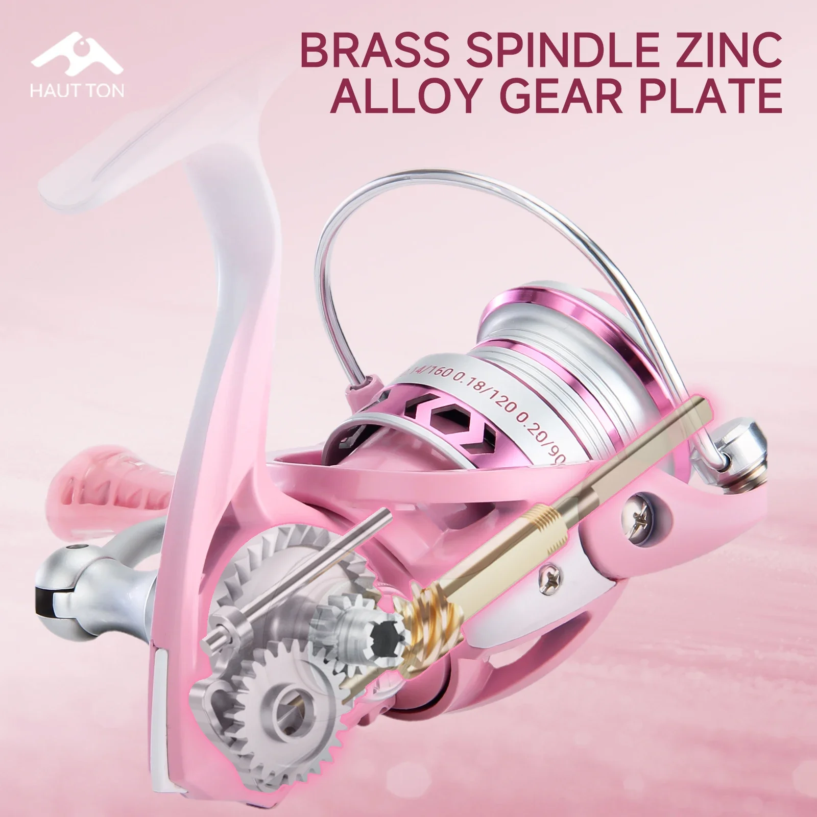 Carrete de pesca giratorio ligero PINK PURPLE, 3 + 1BB, relación de engranaje de alta velocidad 5,2: 1, arrastre máximo de 8KG, carrete de Metal y brazo basculante - imagen 2