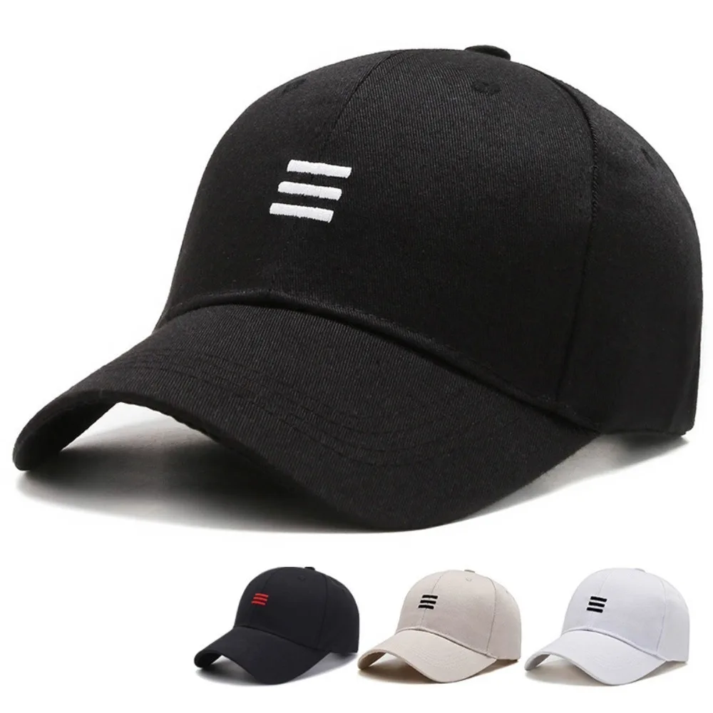 Gorra con visera de protección solar de tres barras horizontales, gorra deportiva ajustable de algodón transpirable para hombre, gorra de béisbol ajustable a la moda - imagen 3