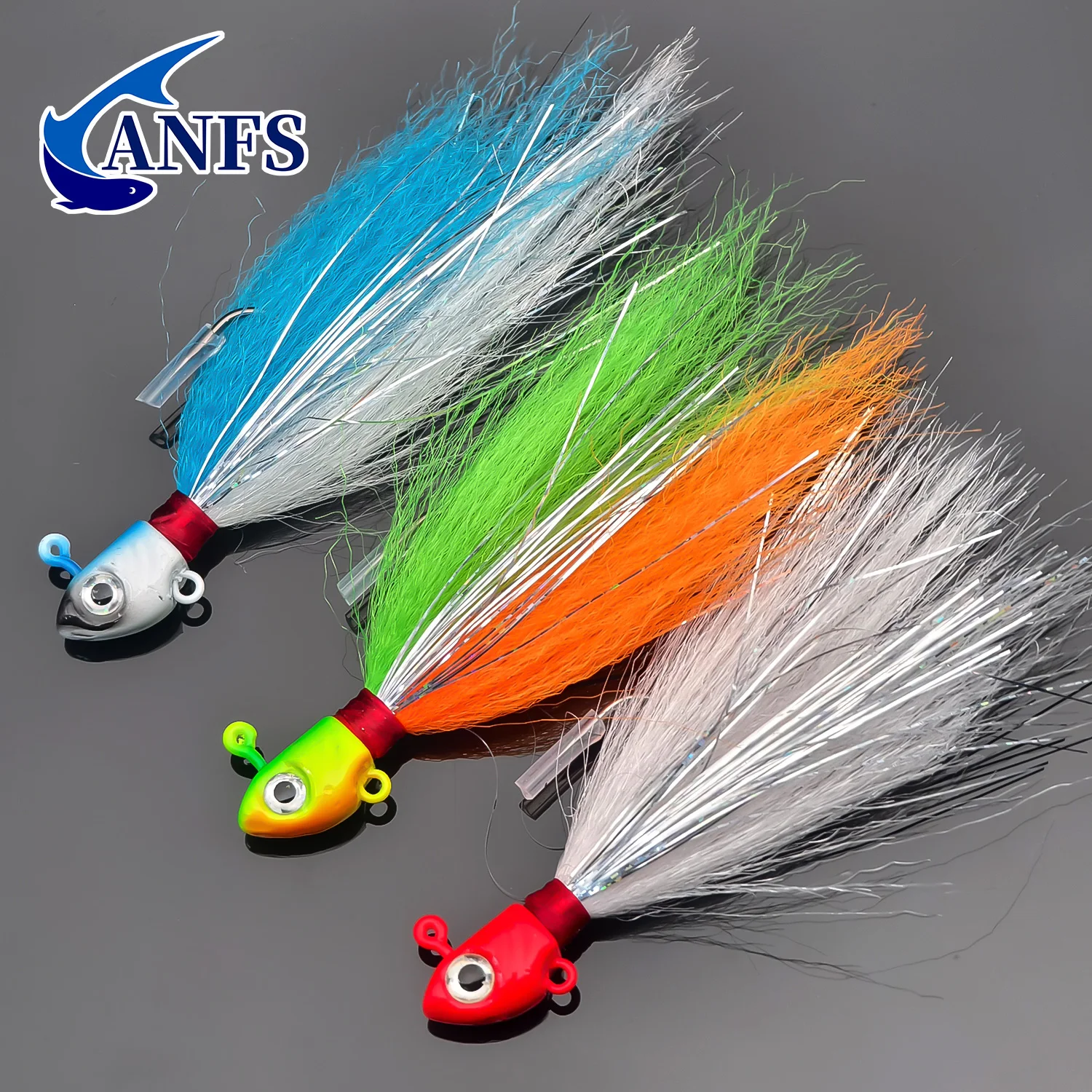 ANFS 15g/0,528oz 1 pieza Jig Head Metal Jig Hook cebo señuelo de pesca con pluma Artificial - imagen 2