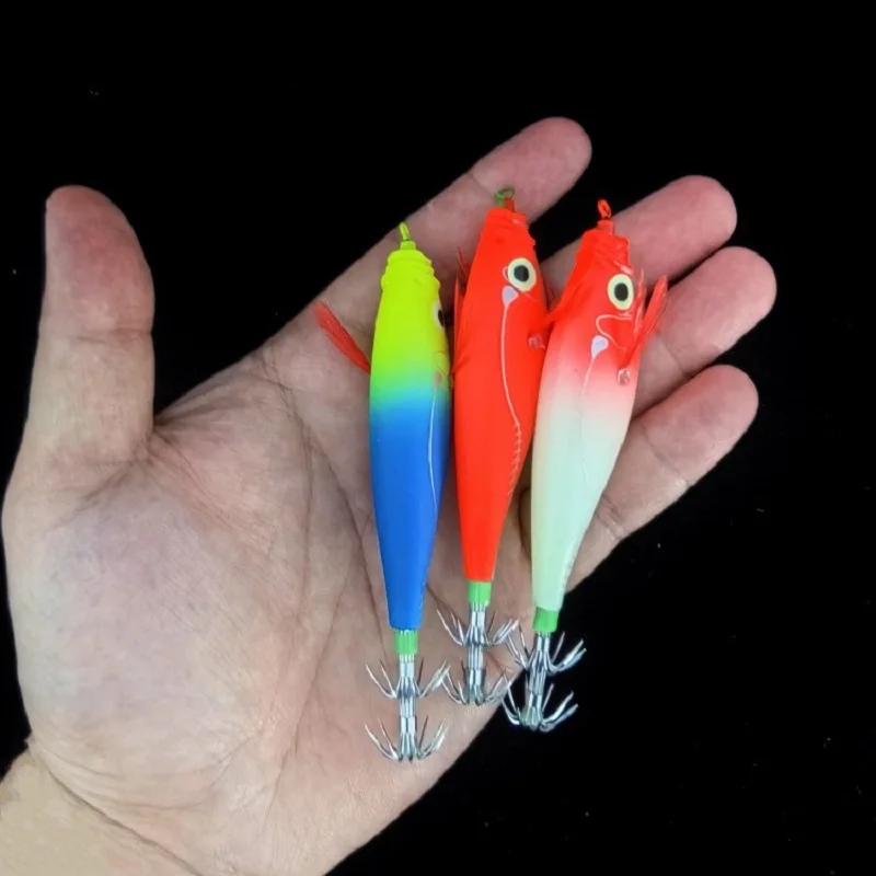 Plantilla de calamar Horizontal luminosa, 5 uds., 9,5 cm/10g, plantillas de calamar brillantes, plantilla de camarón de calamar de agua salada, plantilla de calamar, señuelo de pesca - imagen 3