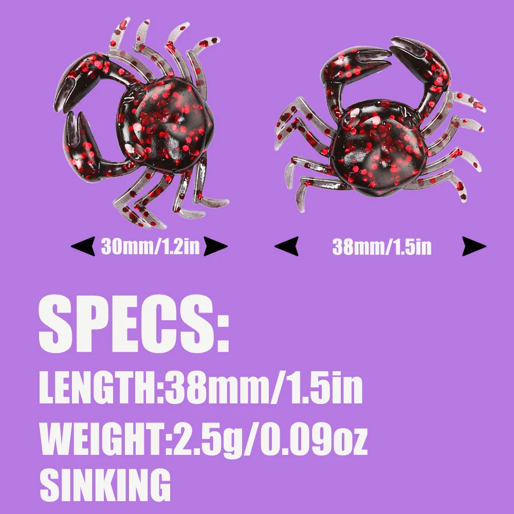 B & U 12 Uds señuelo de cangrejo simulación 3D cebo de cangrejo cebo Artificial cebo suave lubina Wrasse Cod anzuelo de pesca de mar herramienta de aparejos - imagen 2