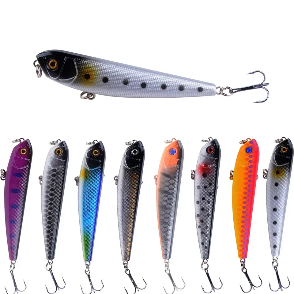 Pack de 5 señuelos de superficie tipo lápiz de 8,5 cm y 10 g
