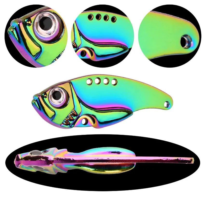 30 Uds cuchara giratoria plantilla de Metal cebo 3g 7g 10g 15g 20g VIB hoja de hundimiento anzuelo triple giratorio Pesca Lucio carpa señuelo de Pesca de mar - imagen 5