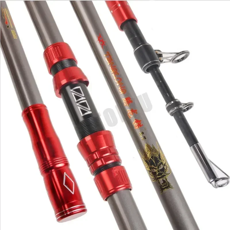 2.7-4.5M Saltwater Heavy Rod Big Game Spinning Rod Superhard Long Distance Throwing Shot Rod Beach Rocks Portable Telescopic Rod - imagen 2