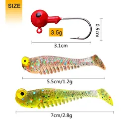 Cabezas plomadas jig head 7 cm y 5,5 cm para vinilos