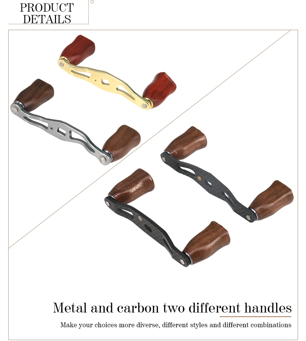 Variedad de perillas de madera para modificación de carretes