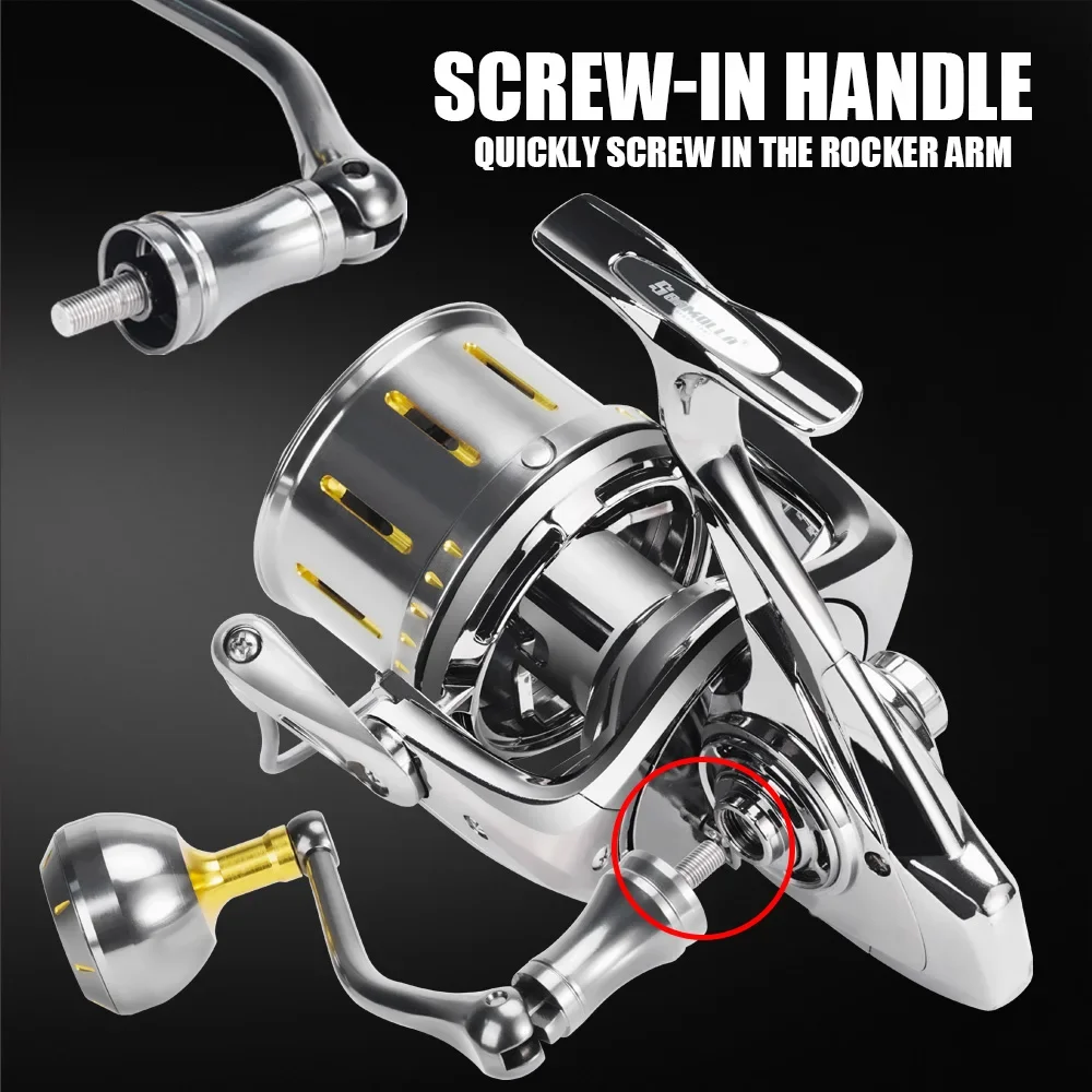 SAMOLLA Carrete Spinning 9000-13000 – Cuerpo metálico, 25kg arrastre - imagen 5