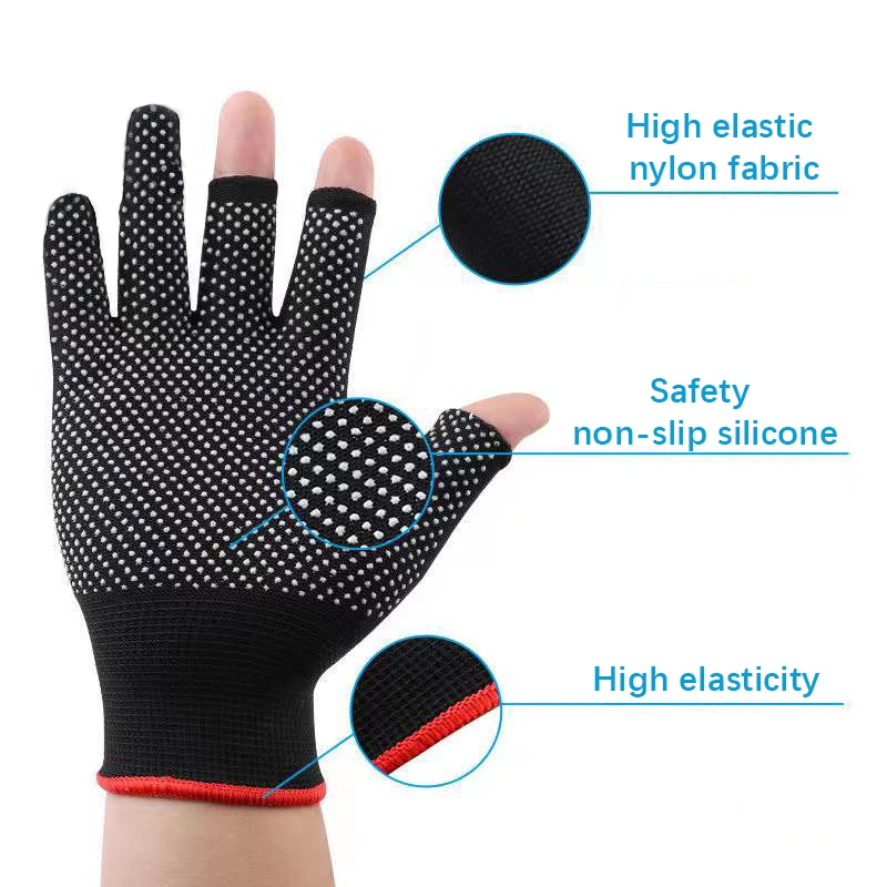 DNDYUJU, 1 par de guantes de pesca, guantes para hombre y mujer, guantes antideslizantes universales transpirables para exteriores, guantes de pesca con 3 dedos cortados - imagen 5