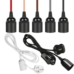 Lampara E27 Reino Unido colgante con interruptor y cable 220V