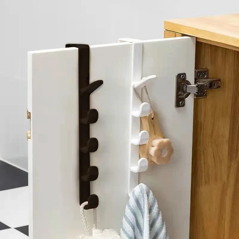 Colgador de ropa y sombreros, gancho trasero para puerta de dormitorio, sin agujeros, estilo trasero, almacenamiento y almacenamiento - imagen 4
