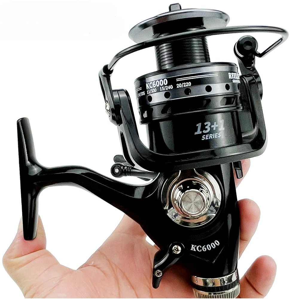 Carretes de pesca giratorios, freno doble delantero y trasero rápido, serie 3000-6000, bobina de pesca de carpa de agua dulce para exteriores, relación de velocidad 5,2: 1 - imagen 4