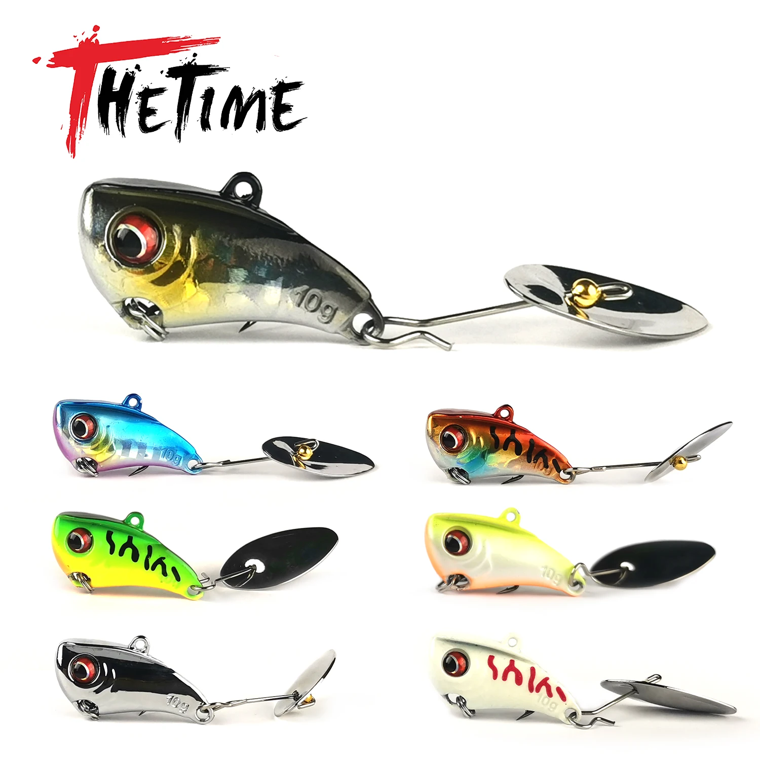 Señuelo THETIME JINLIN Spinner VIB, cuchara giratoria de Metal, Crankbait, plantilla vibratoria, cebo Artificial para perca, pesca de lubina, novedad de 2022 - imagen 3