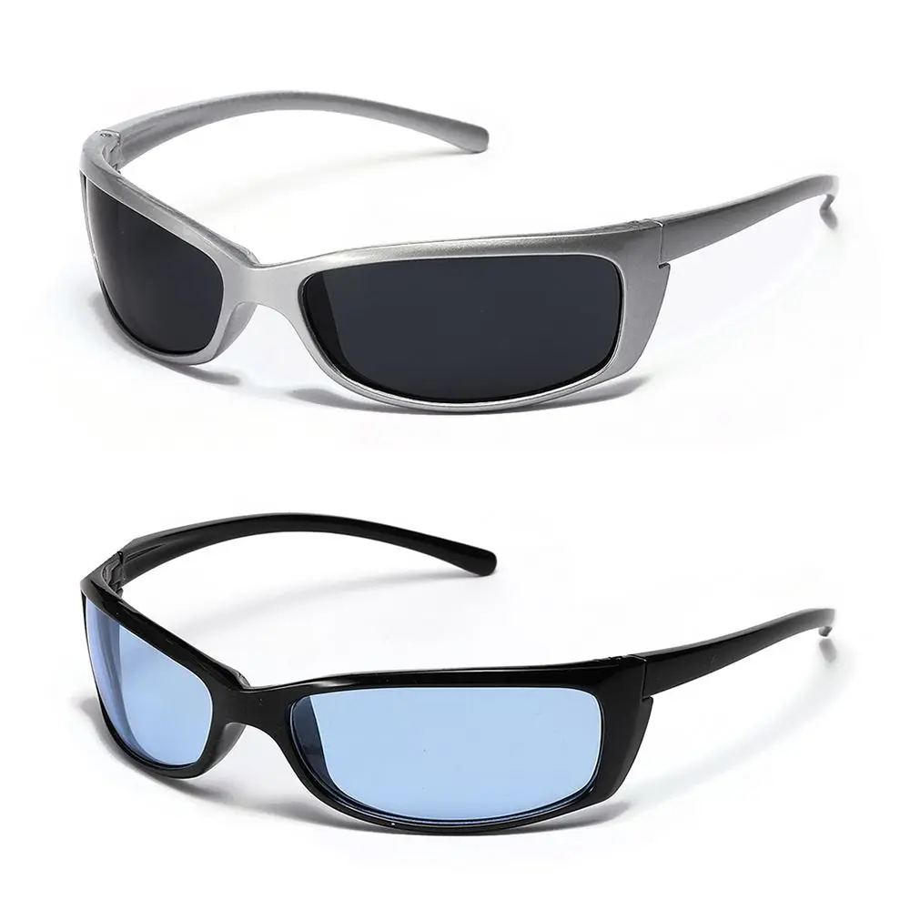 Gafas de sol Y2K para hombre y mujer, lentes de sol deportivas para exteriores, estilo Punk, a la moda, color negro, 2023 - imagen 3