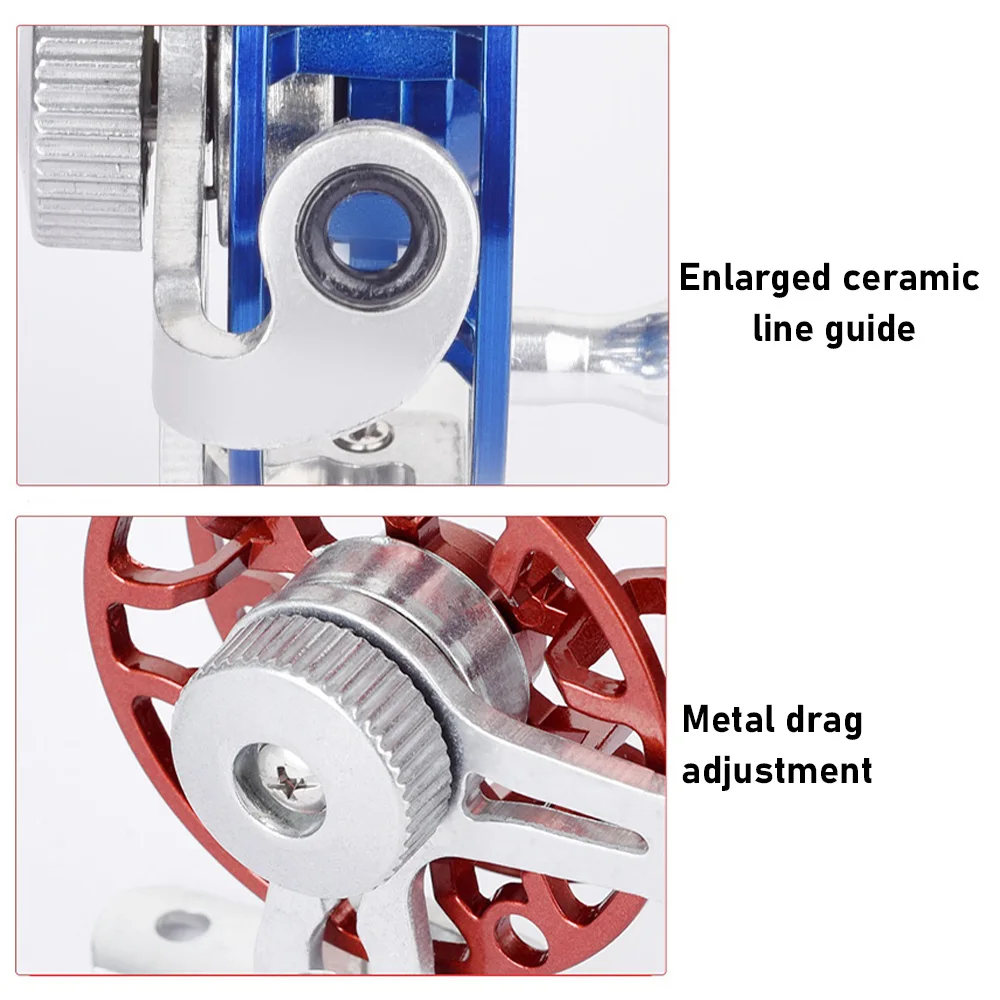 Carrete de pesca en hielo de Metal, relación de engranaje 1:1, grande, ligero, 55g, carrete de pesca con mosca para MANGO derecho, carrete de mosca de trucha y Lucio - imagen 5