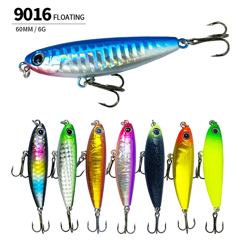 Señuelo de lápiz de superficie superior, cebo duro Artificial flotante para lubina, trucha, Lucio, Swimbait, Wobbler, suministros de Pesca, 60mm, 6g - imagen 3