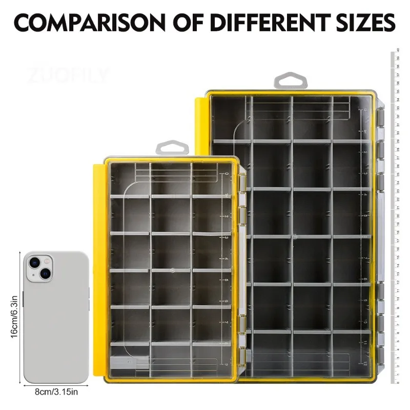 Caja de aparejos de pesca de una sola capa, caja organizadora de almacenamiento de señuelos desmontable para cebos duros, Crankbait, lápiz, señuelo, cajas de aparejos de pesca - imagen 3
