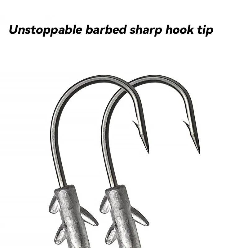 Bazooka-señuelo de pesca rápido con cabeza de plomo, anzuelos de 5g, 7g, 10g, 14g, plantilla afilada, cebo suave, Luya, accesorios, venta al por mayor - imagen 4
