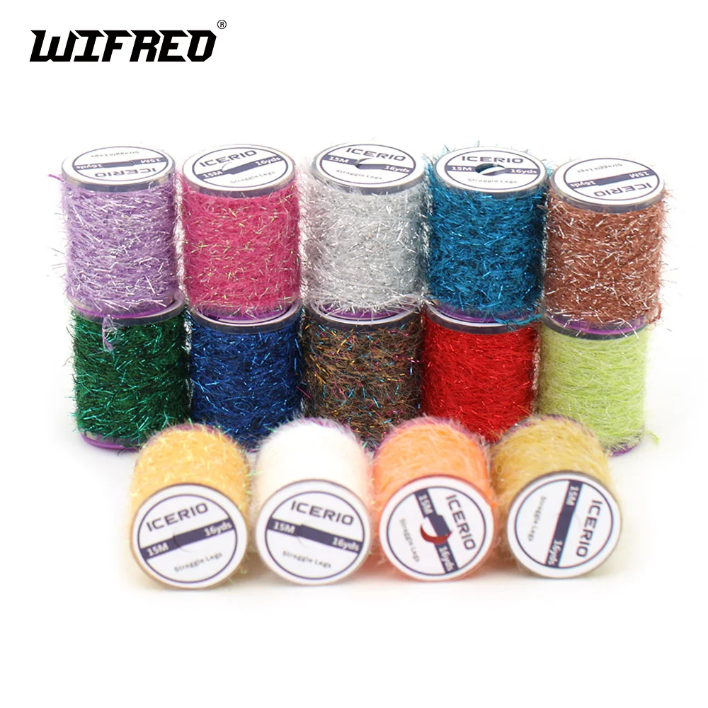 Wifreo, 2 uds., 15M, chenilla de hielo, piernas, Material de atado de moscas para Jig, ninfas, Scud, lanoso, Bugger, Streamer, trucha, lubina, señuelo de pesca - imagen 2