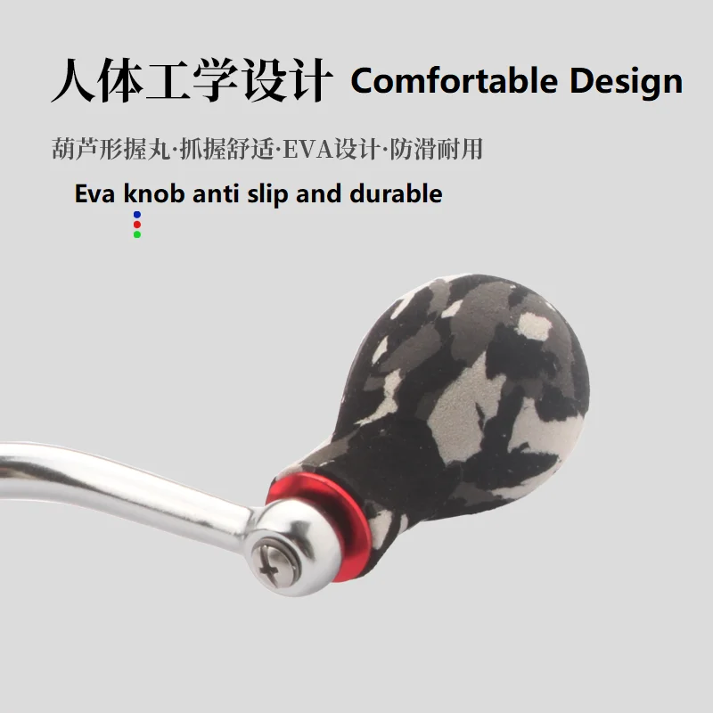 Kawa-perillas de mango de Metal para carrete de pesca, accesorio de aparejos de pesca DIY, carrete giratorio de 6 ángulos, modelo 4000-6000, 1 unidad - imagen 4